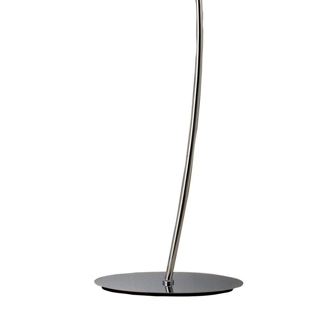 Polished Chrome Eve Floor Lamp with Dual Light and Black Silky Oval Shade