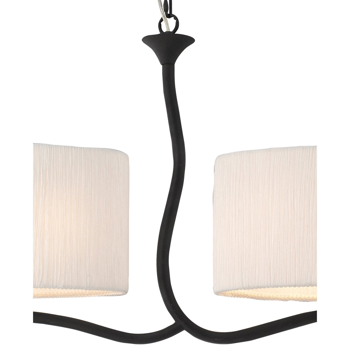 Eve Pendant Light with Dual Arms and White Oval Shades in Anthracite Finish