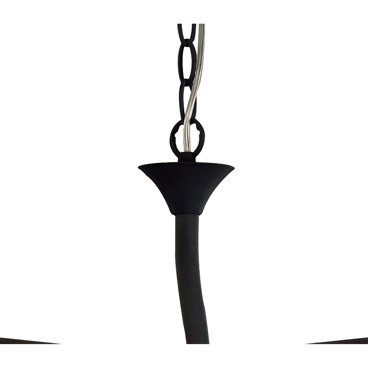 Eve Anthracite Dual Pendant Light with Black Silky Oval Shades