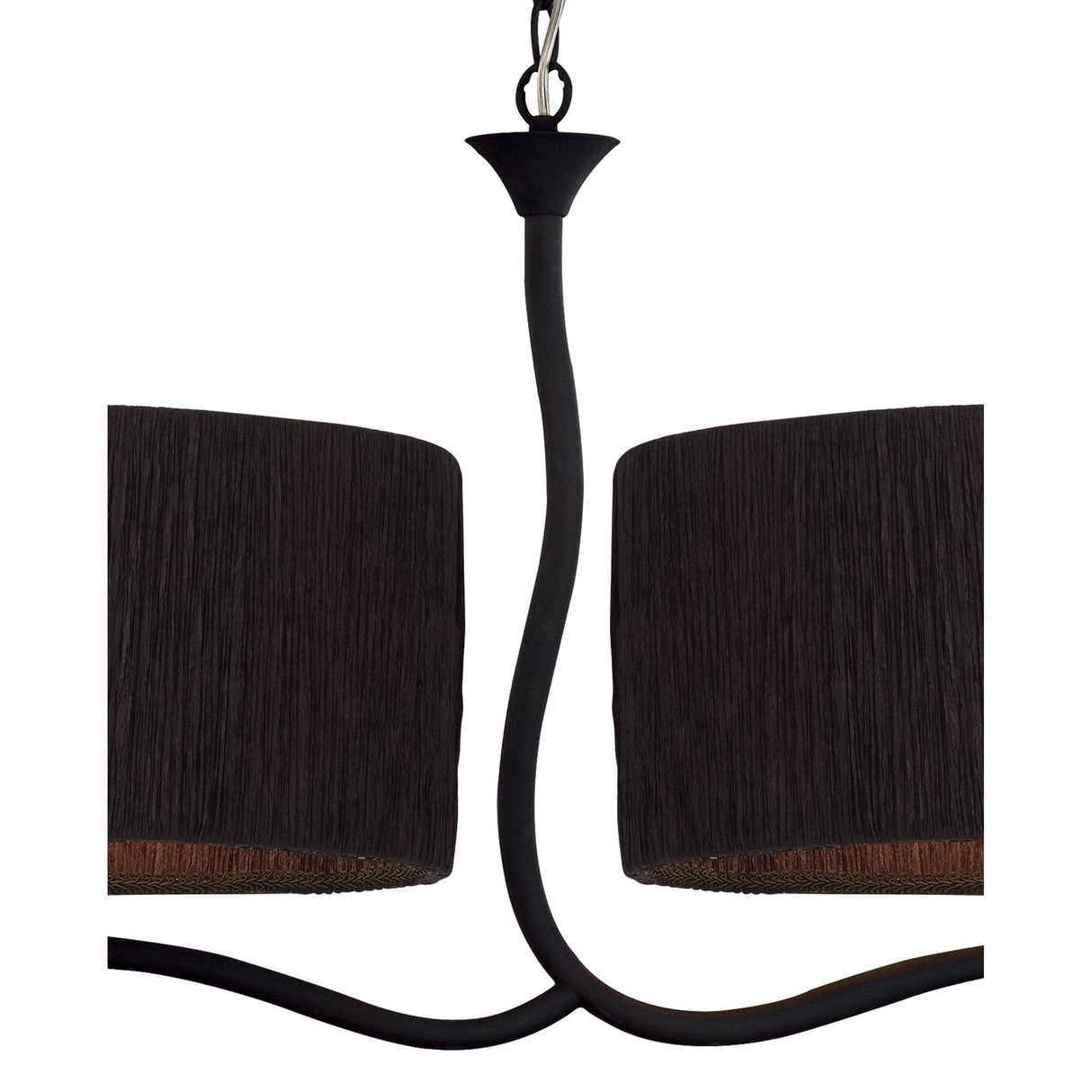 Eve Anthracite Dual Pendant Light with Black Silky Oval Shades