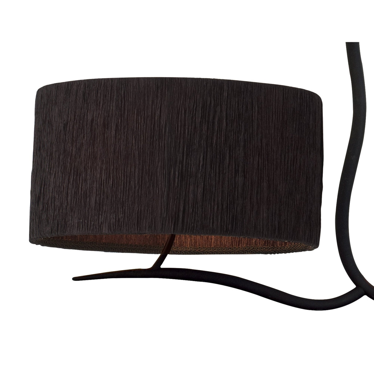 Eve Anthracite Dual Pendant Light with Black Silky Oval Shades