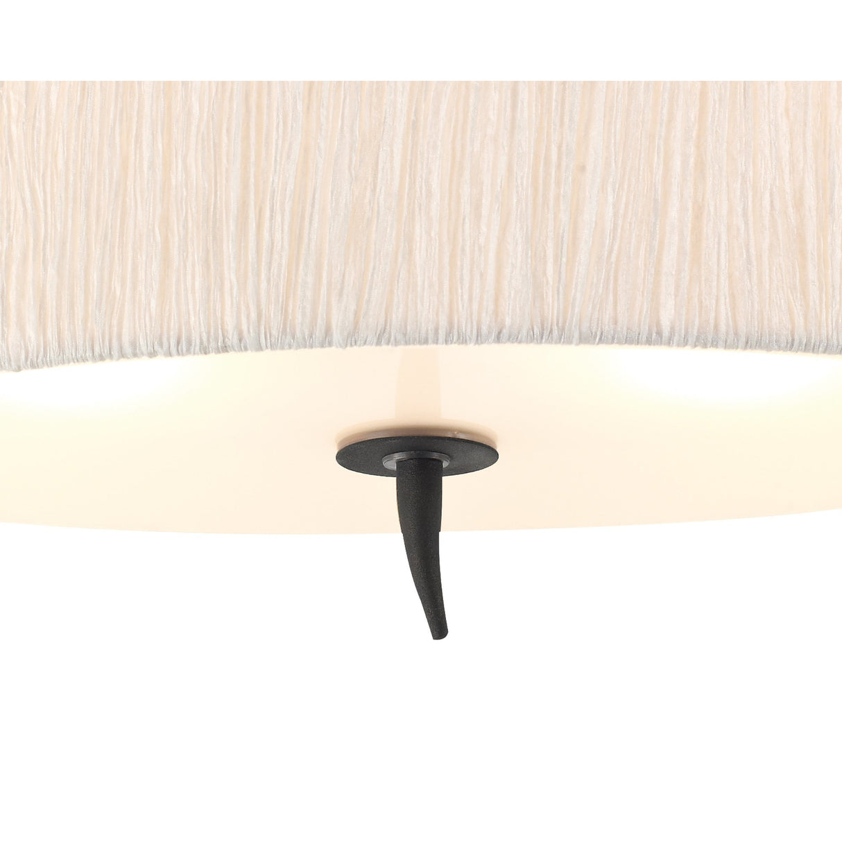 Eve Semi Flush Mount Ceiling Light with Dual E27, Anthracite & White Oval Shade