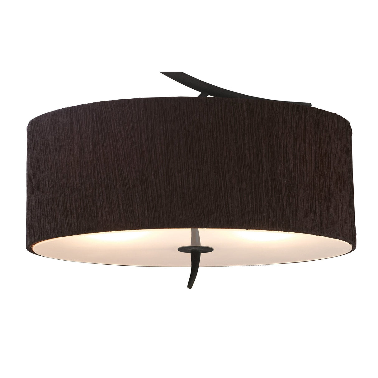 Eve Dual Light Semi-Flush Ceiling Fixture in Anthracite with Black Oval Shade