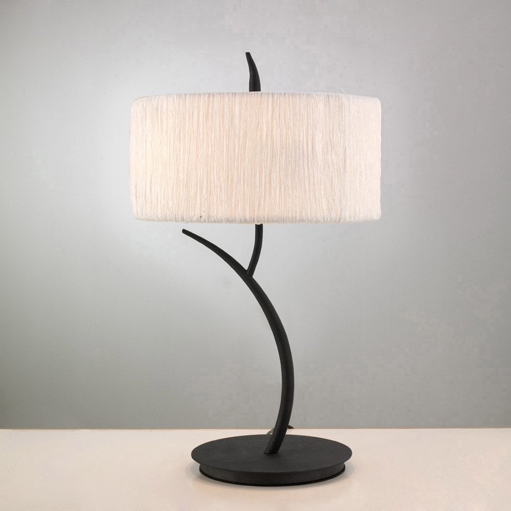 Eve Dual-Light Antracite Table Lamp with White Shade