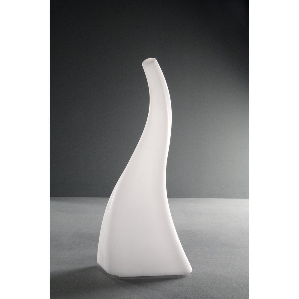 Sculptural Flame-Inspired Opal White Outdoor Table Lamp, 1 Light E27, IP65 Rated