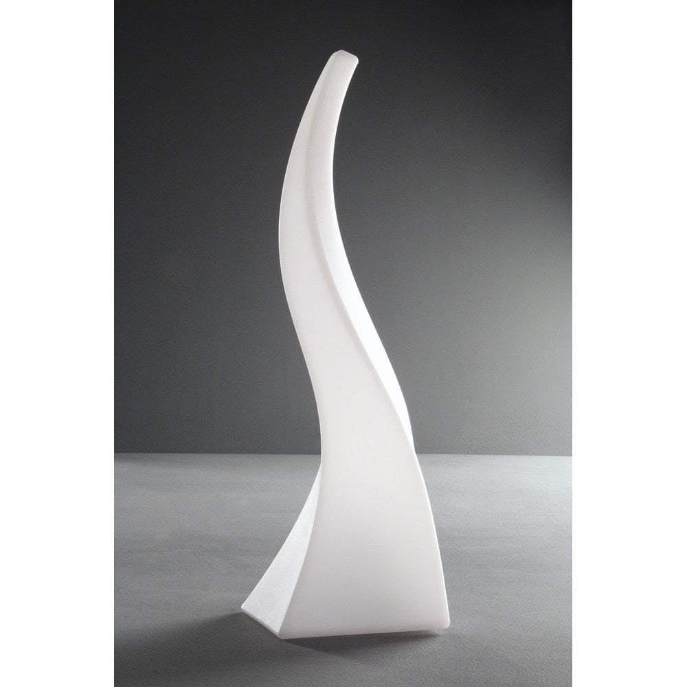 Elegant Opal White Sculptural Table Lamp - Flame Collection by Santiago Sevillano Sebastia