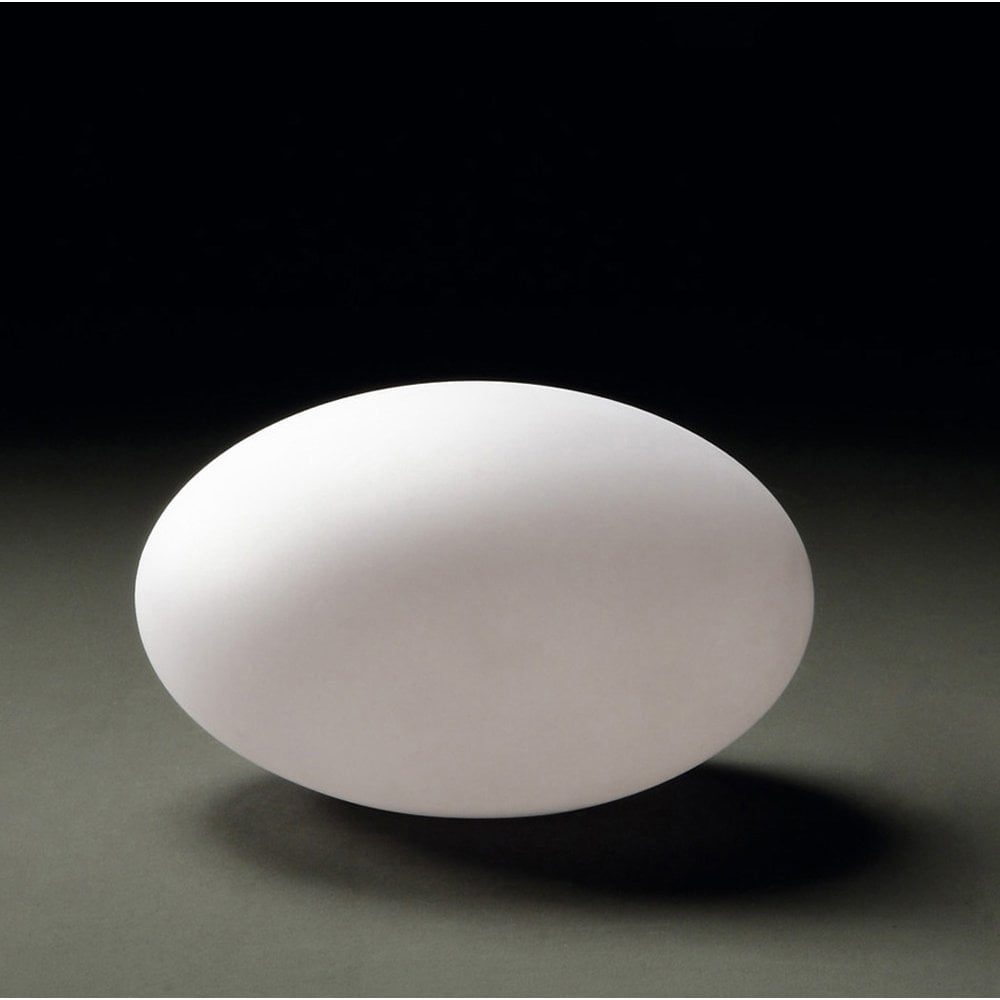 Elegant Huevo Oval Outdoor Table Lamp - Opal White Finish, IP65 Weatherproof