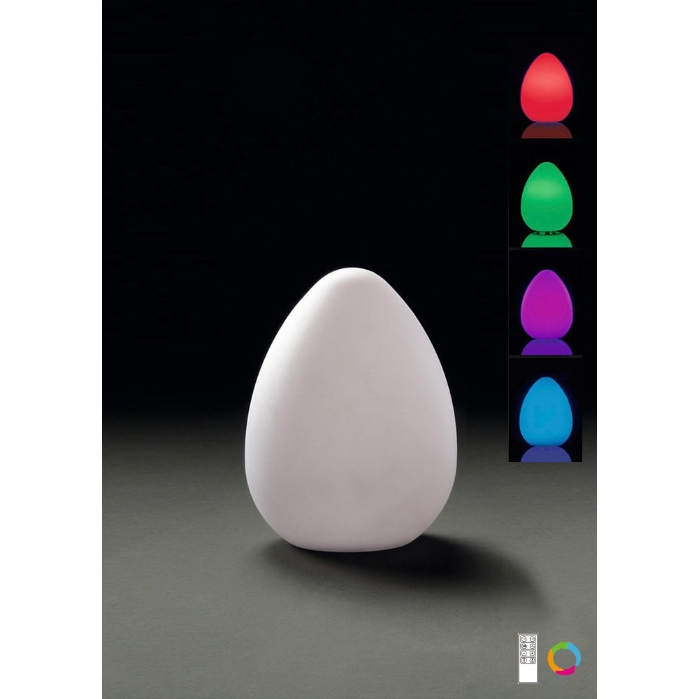 Huevo Egg Ambient LED Lamp - Rechargeable RGB Outdoor IP65, 120 Lumen, Opal Finish, 2-Year Warranty