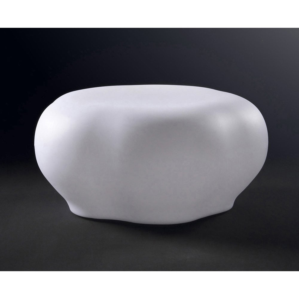 Huevo LED RGB Outdoor Stool - Opal White, Remote-Controlled Mood Light, IP65, Designer: Jose Ignacio Ballester Martinez