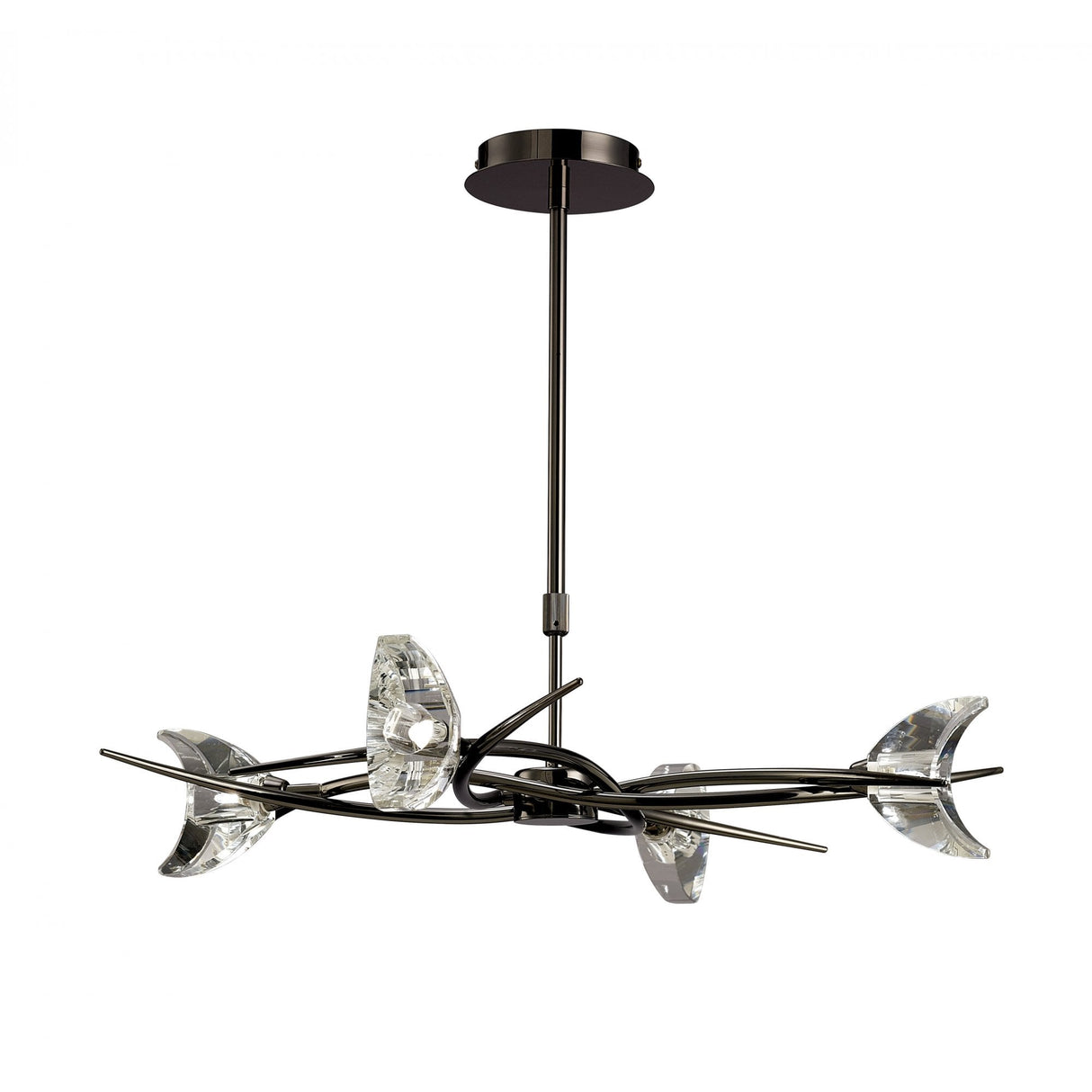 Telescopic Eclipse 4-Light Convertible Semi Flush in Black Chrome