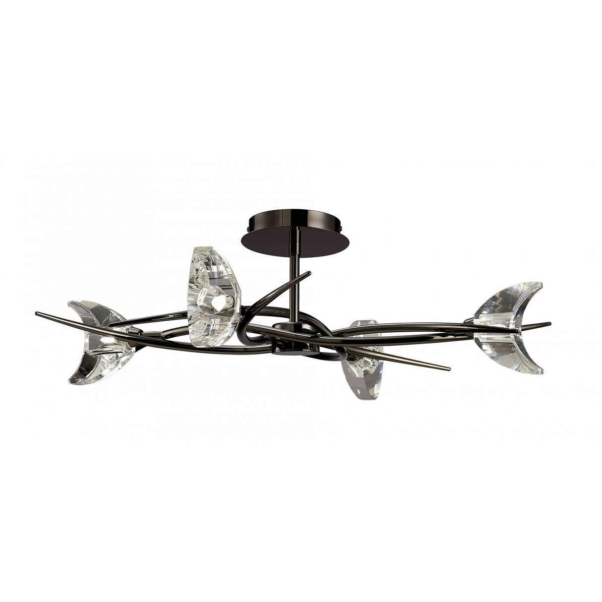 Telescopic Eclipse 4-Light Convertible Semi Flush in Black Chrome