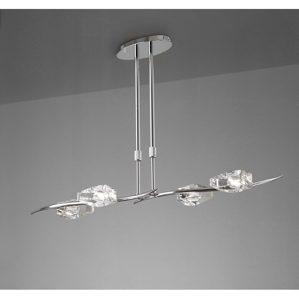 Santiago Sevillano's Eclipse Telescopic Crystal Light Bar in Polished Chrome