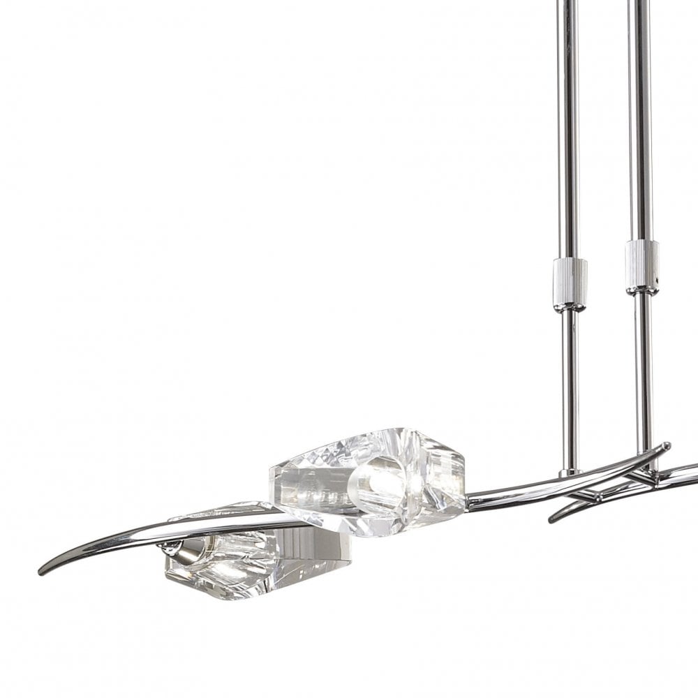 Santiago Sevillano's Eclipse Telescopic Crystal Light Bar in Polished Chrome