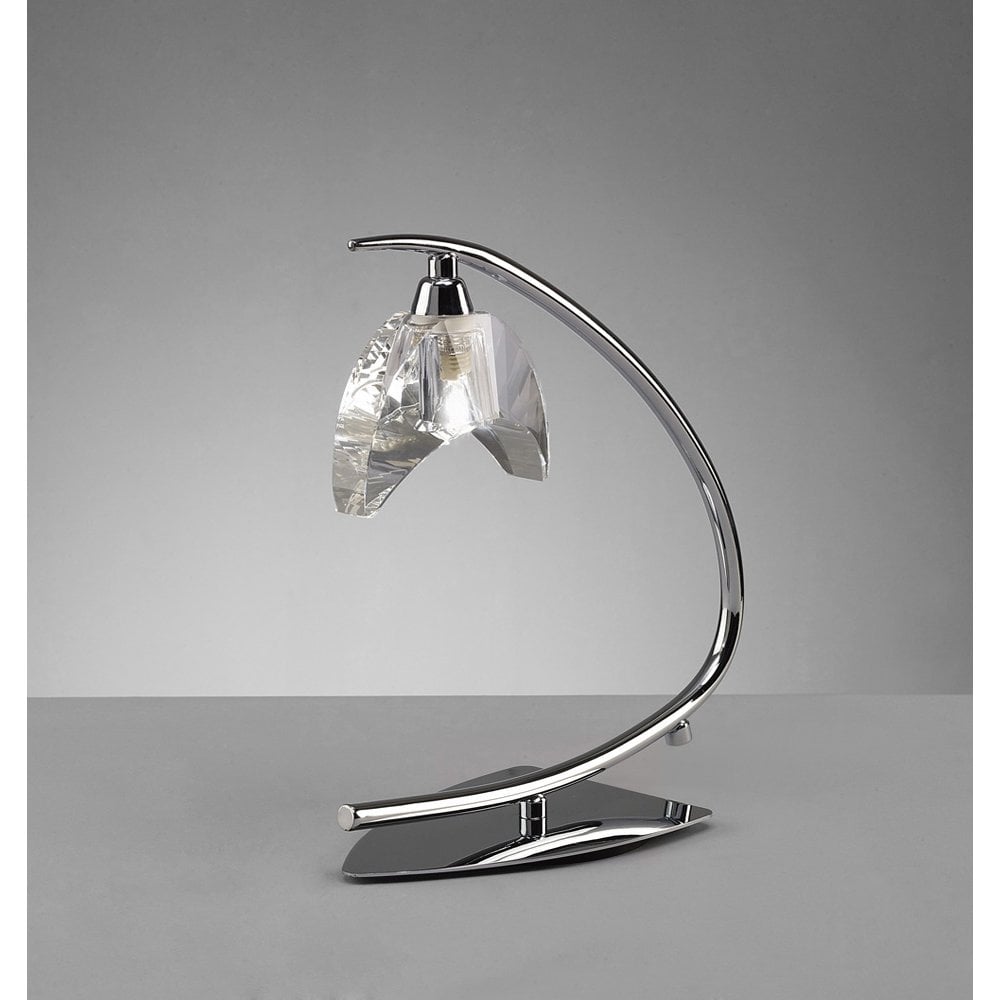 Eclipse Table Lamp – Small Polished Chrome, K9 Crystal Design by Santiago Sevillano