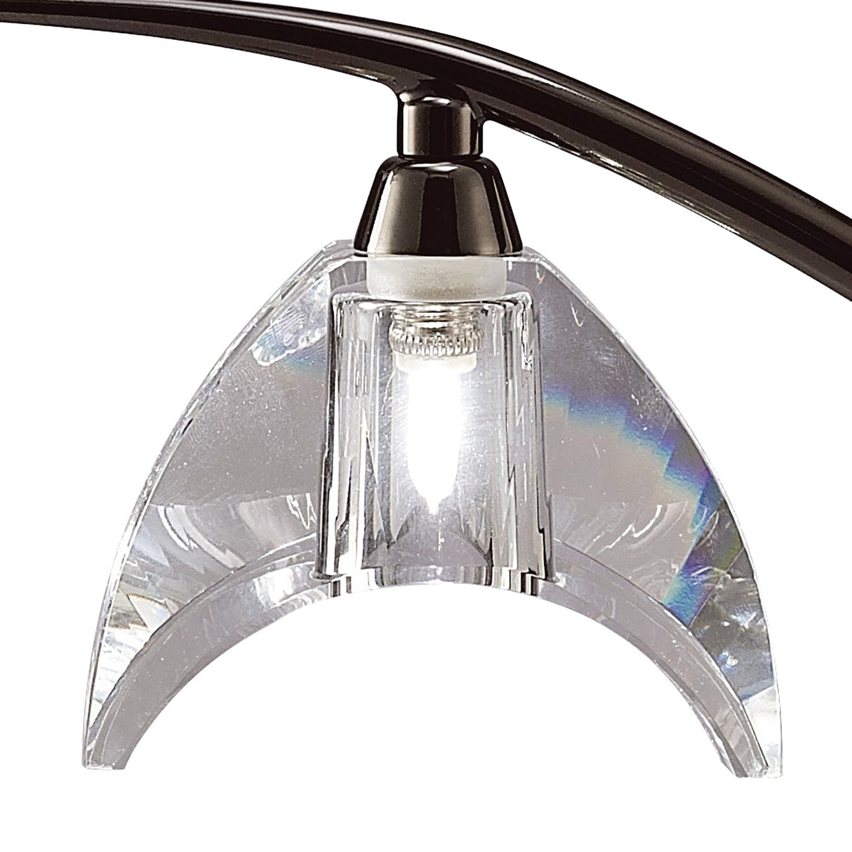 Black Chrome Eclipse Table Lamp: Elegant K9 Crystal Design by Santiago Sevillano