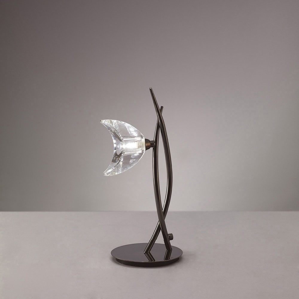 Eclipse Tall Table Lamp with Black Chrome Finish and Crystal Accents