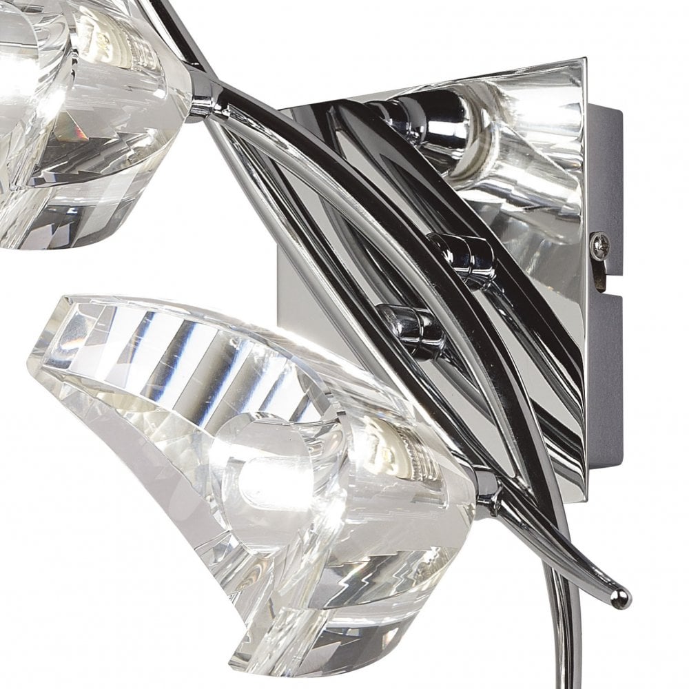 Polished Chrome Dual Light Eclipse Wall Lamp with Rocker Switch