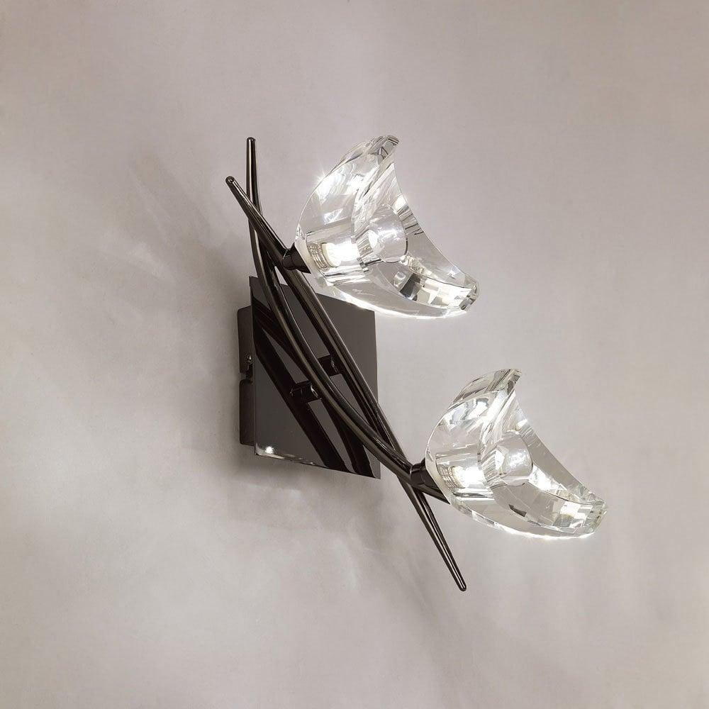 Eclipse Dual Light Wall Sconce in Black Chrome