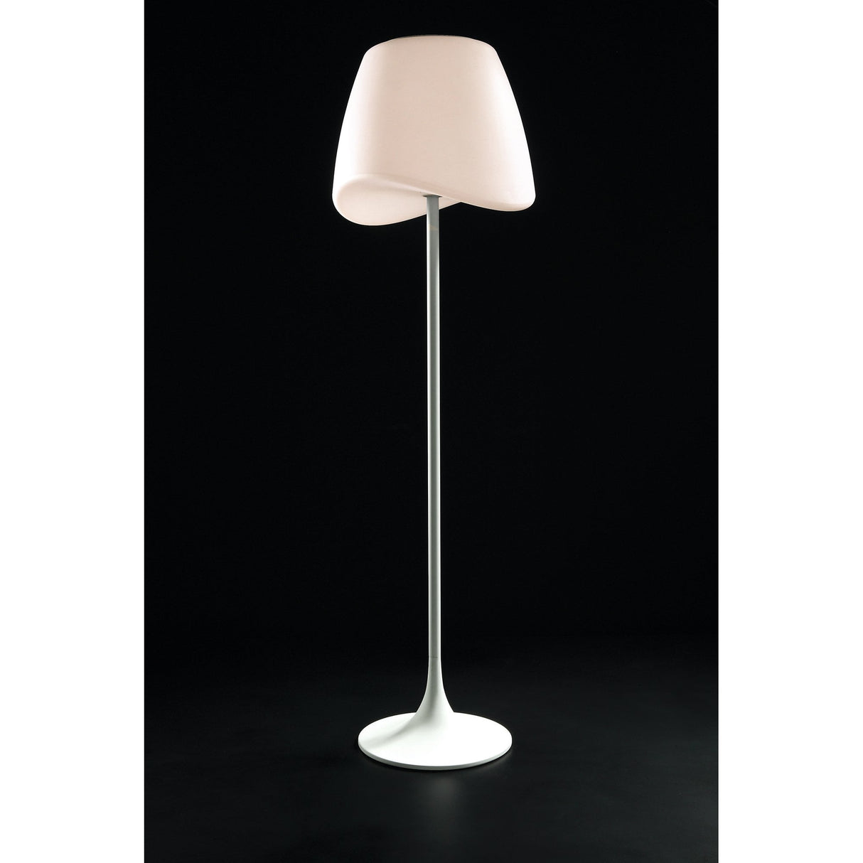 Sleek Dual-Light Floor Lamp with Foot Switch in Matte White