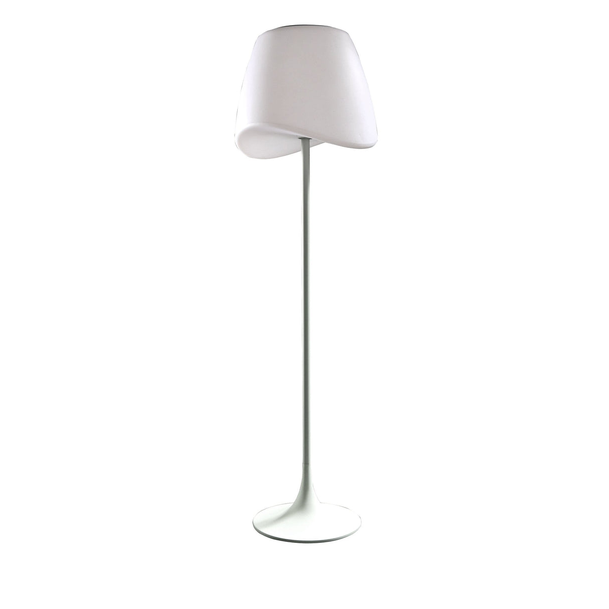 Sleek Dual-Light Floor Lamp with Foot Switch in Matte White