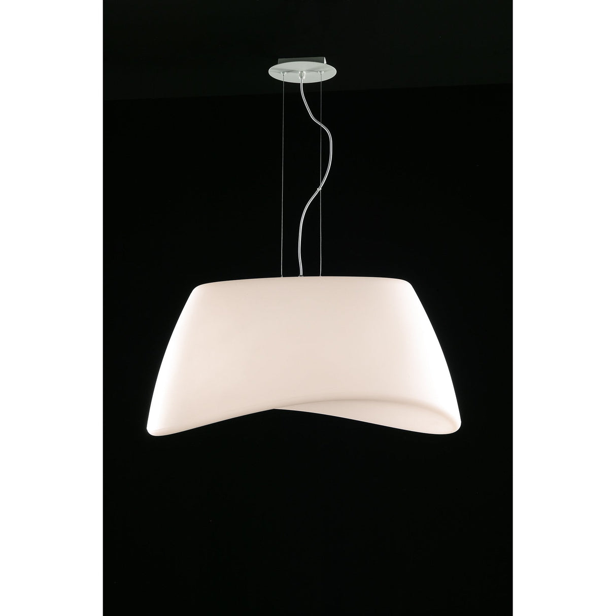 Sleek Dual Light Oval Outdoor Pendant, Matt & Opal White