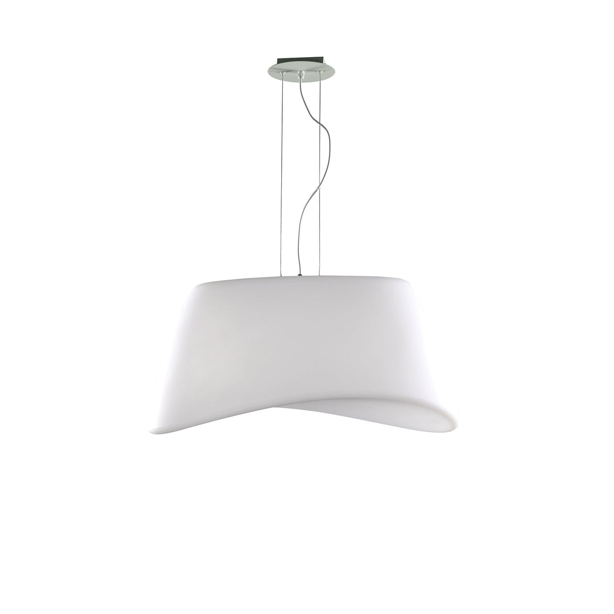 Sleek Dual Light Oval Outdoor Pendant, Matt & Opal White