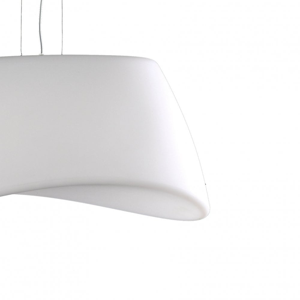 Sleek Dual Light Oval Outdoor Pendant, Matt & Opal White