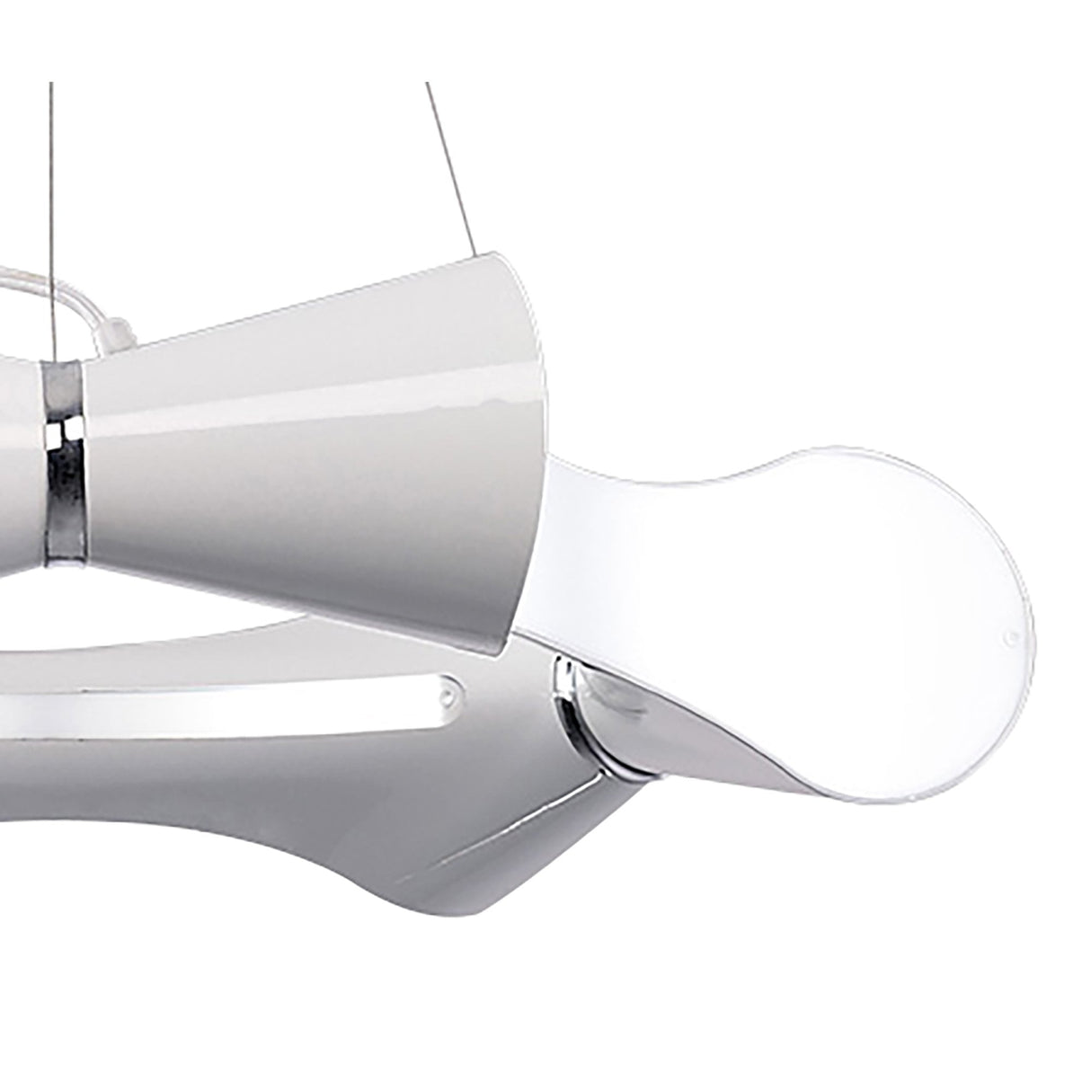 Ora Pendant Light - Elegant Gloss White with Acrylic and Chrome Finish, E27 LED/CFL