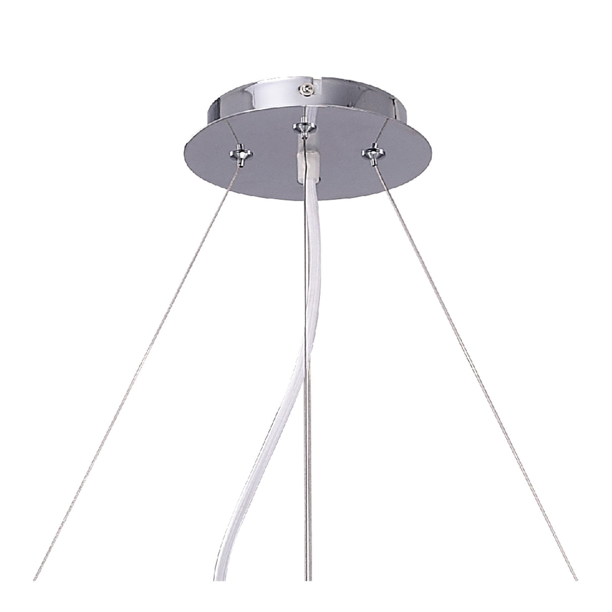 Ora Pendant 8 Light Fixture, Gloss White Finish with White Acrylic and Polished Chrome Accents