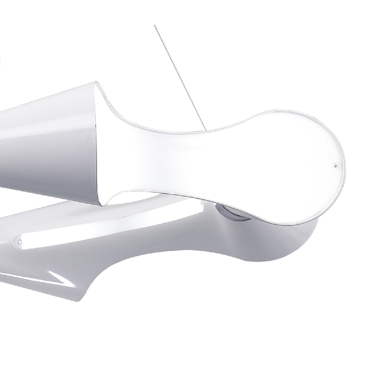 Ora Pendant 8 Light Fixture, Gloss White Finish with White Acrylic and Polished Chrome Accents
