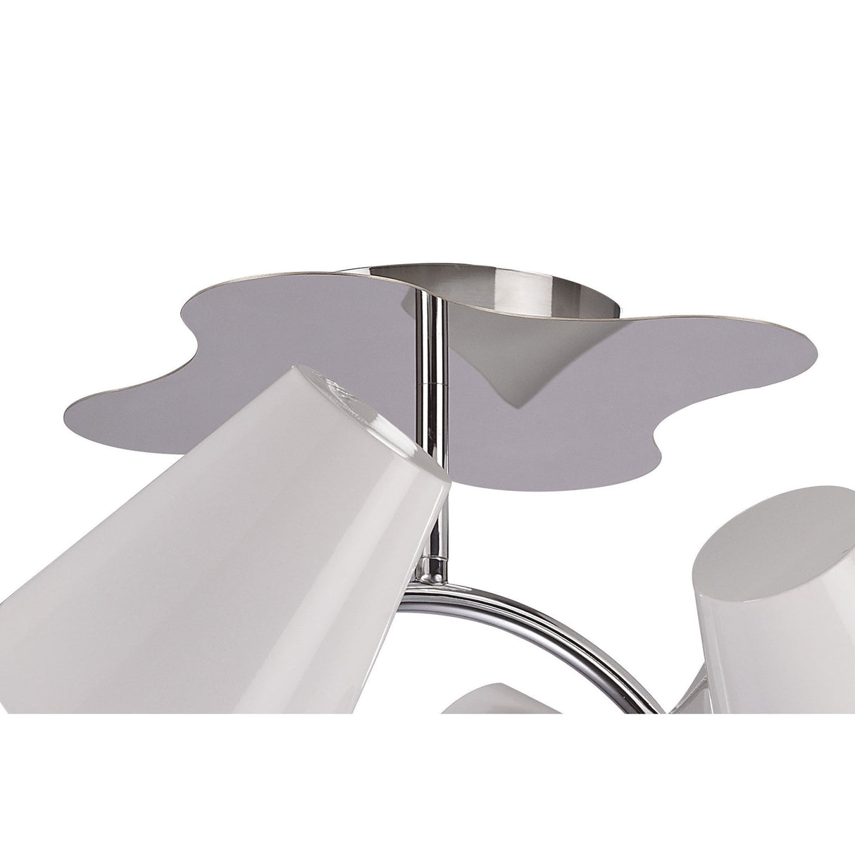 Santiago Sevillano's Ora Ceiling Light: Contemporary Gloss White Dual Arm Design with 4 Warm LED Lights