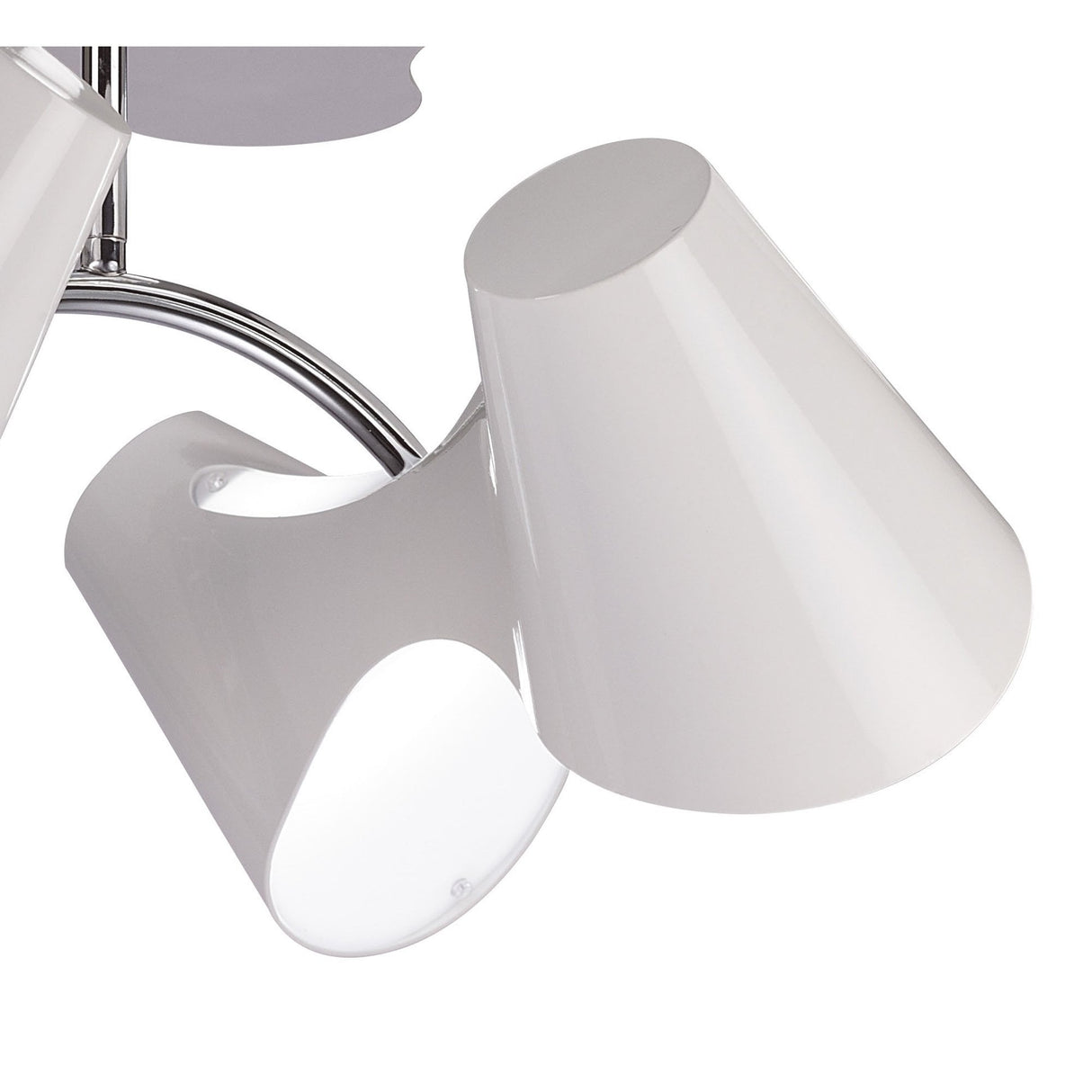 Santiago Sevillano's Ora Ceiling Light: Contemporary Gloss White Dual Arm Design with 4 Warm LED Lights