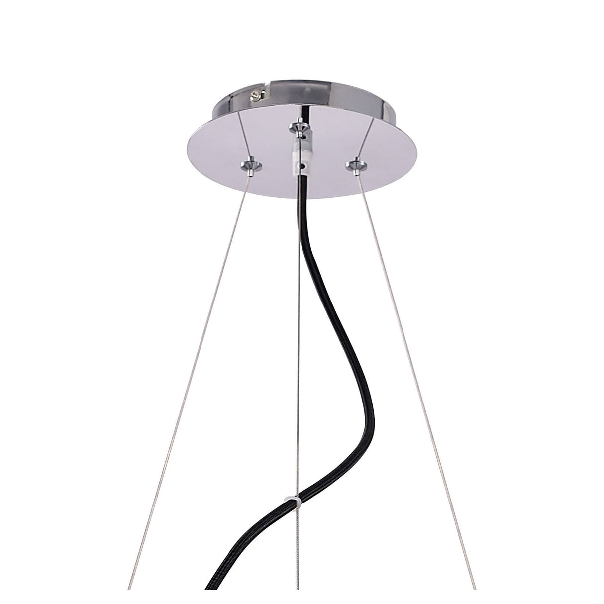 Ora Pendant Light: Gloss Black with White Acrylic and Chrome Finish, Elegant Design by Santiago Sevillano Sebastia
