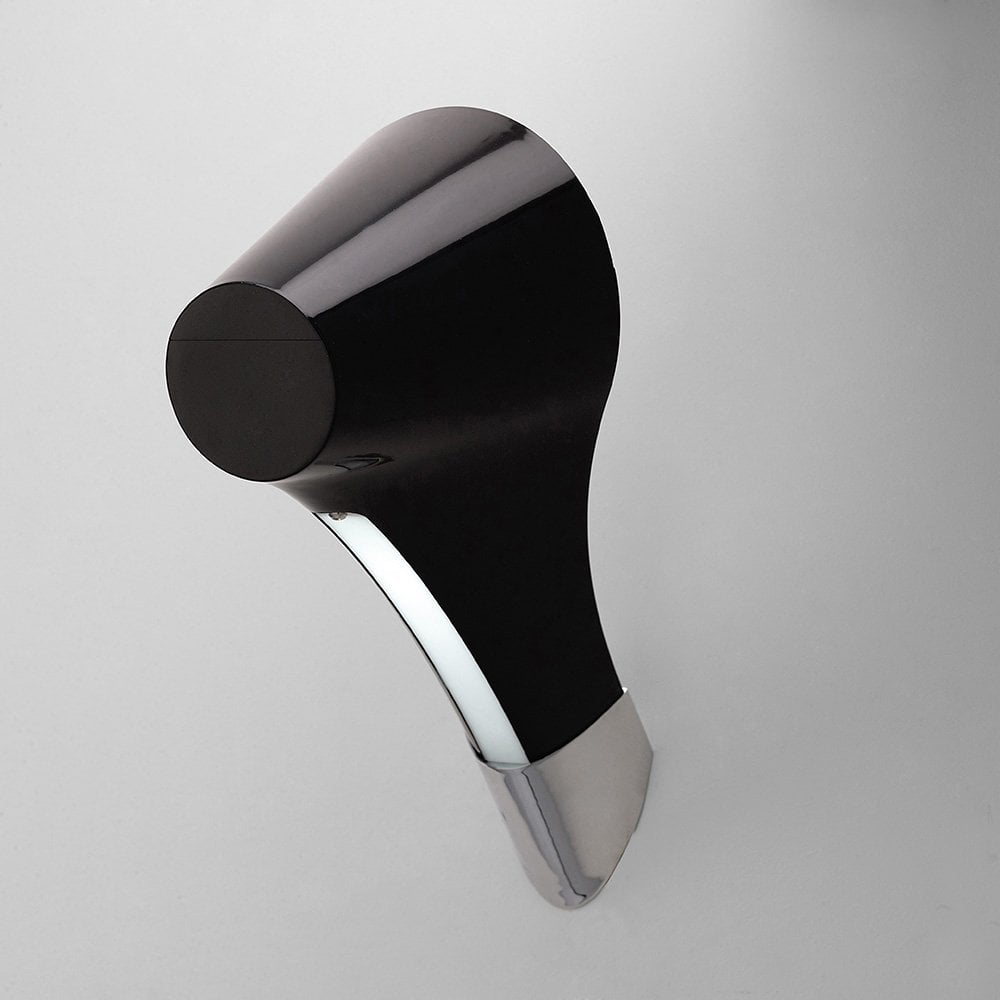 Ora Wall Lamp - 1 Light E27, Gloss Black with White Acrylic and Polished Chrome Finish