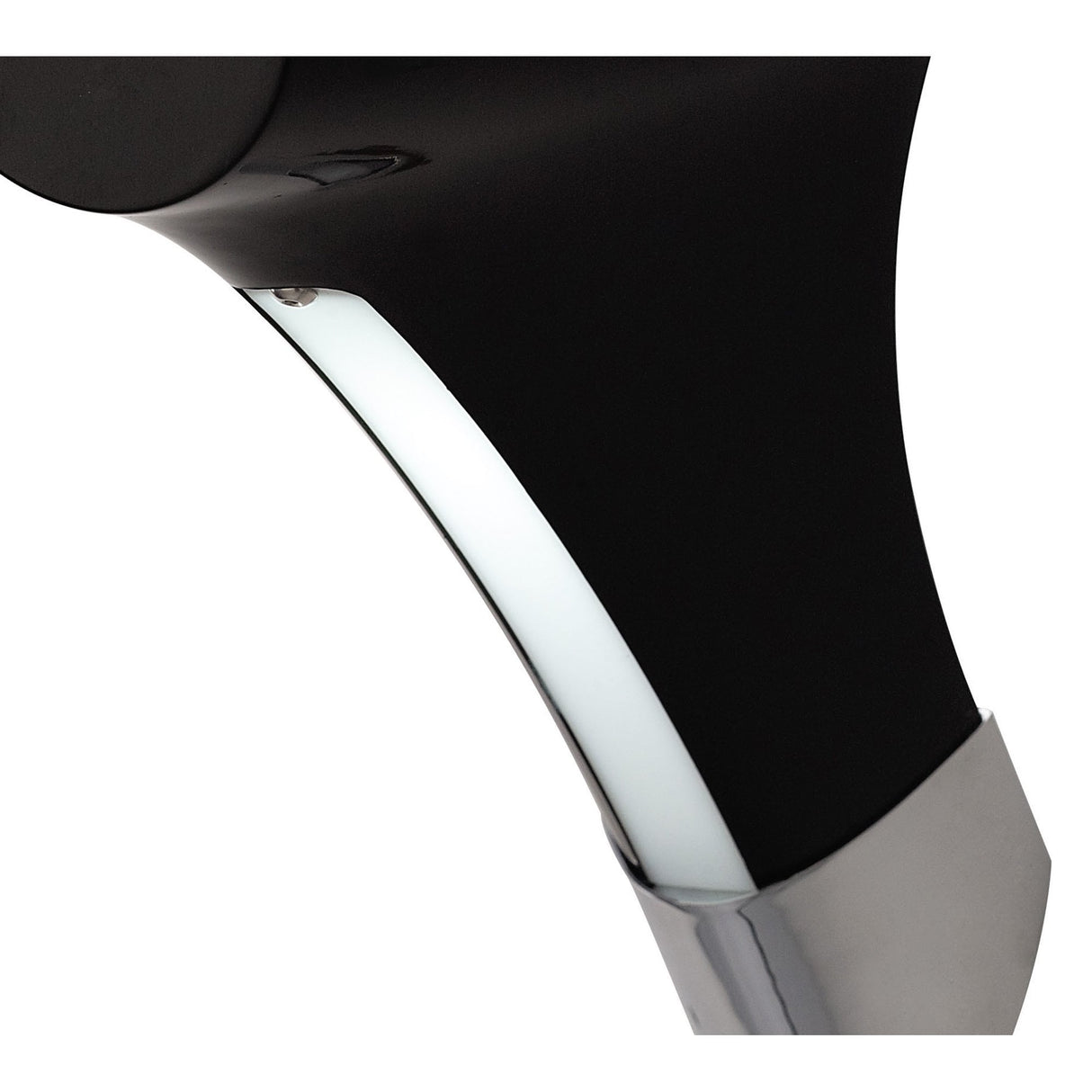 Ora Wall Lamp - 1 Light E27, Gloss Black with White Acrylic and Polished Chrome Finish