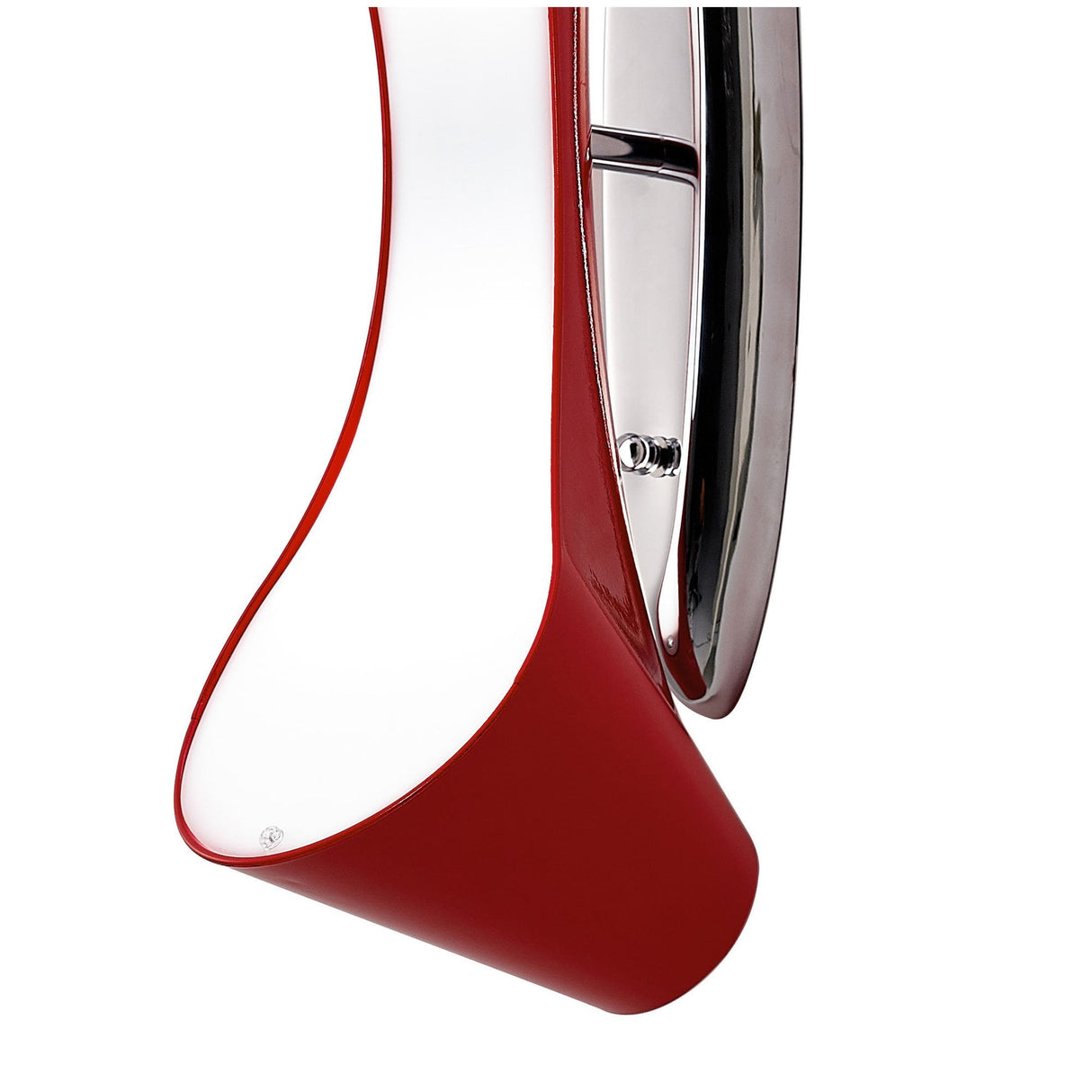 Ora Dual Light Wall Lamp E27, Gloss Red/White with Polished Chrome Accents