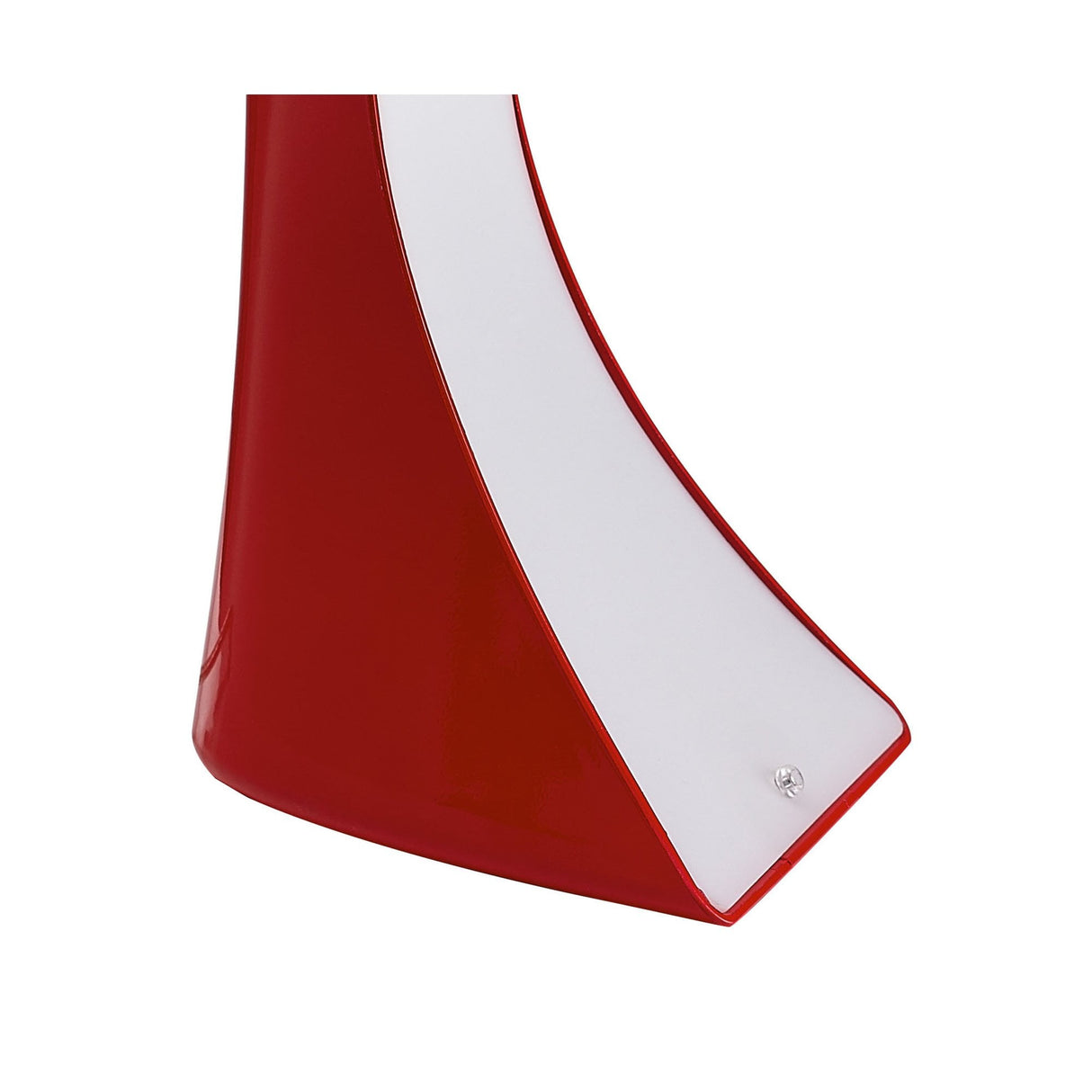 Ora Designer Table Lamp in Red, White, and Chrome Finish with LED Bulb