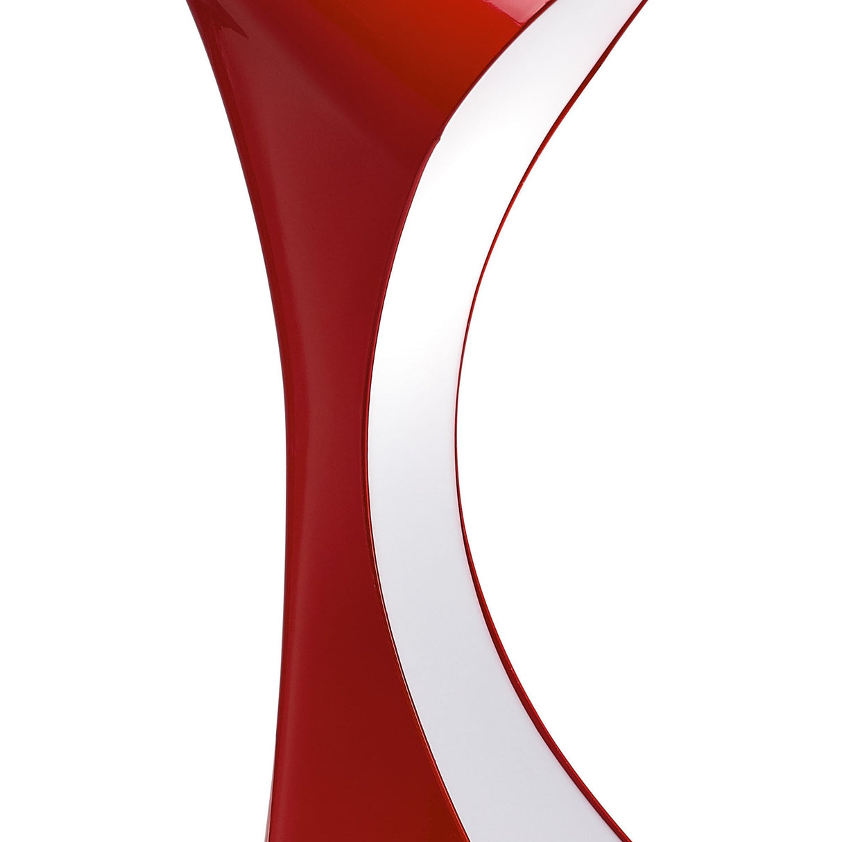 Ora Designer Table Lamp in Red, White, and Chrome Finish with LED Bulb