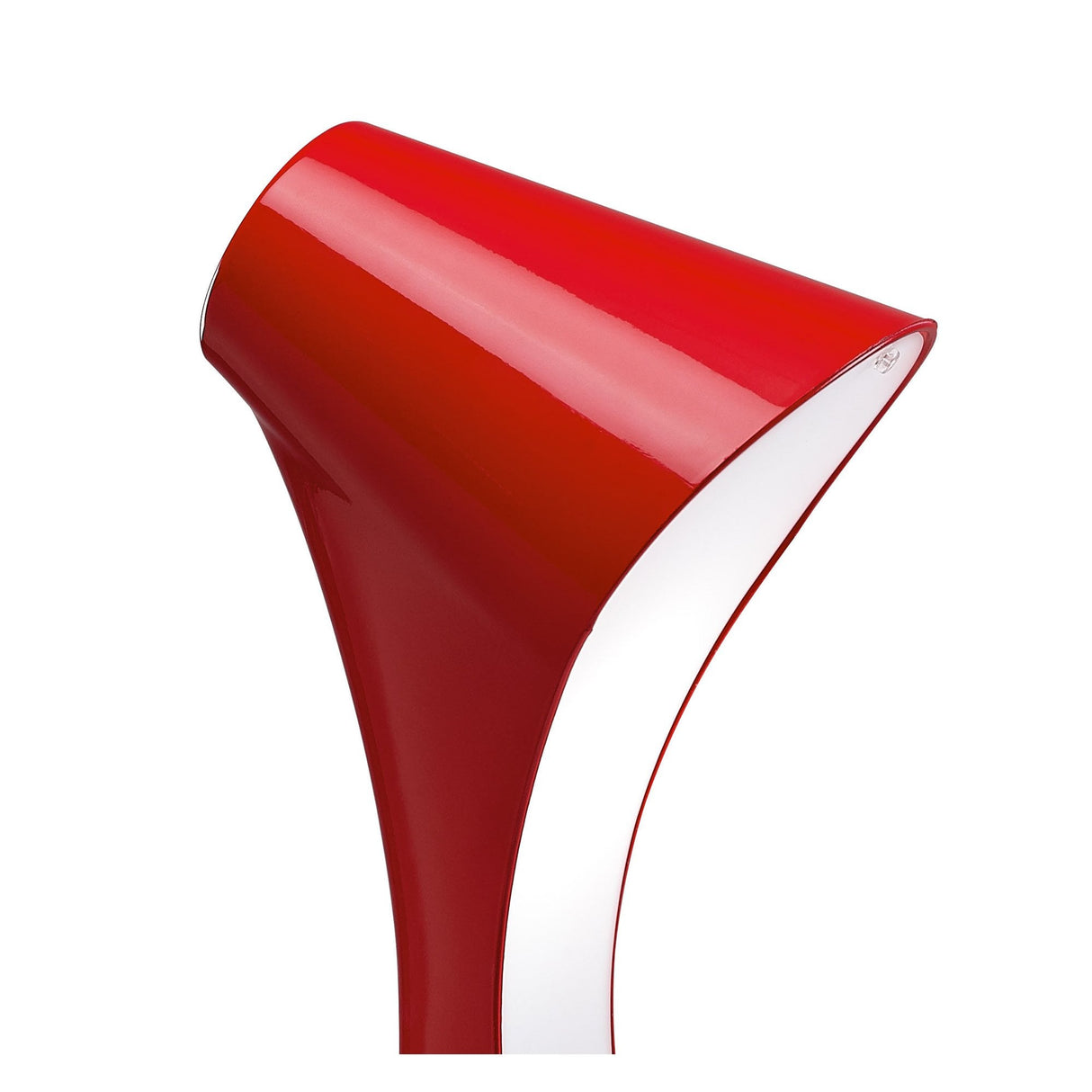 Ora Designer Table Lamp in Red, White, and Chrome Finish with LED Bulb