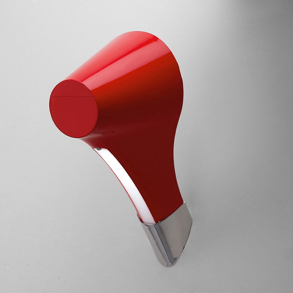 Ora Wall Lamp - Sleek Gloss Red with White Acrylic and Polished Chrome Finish