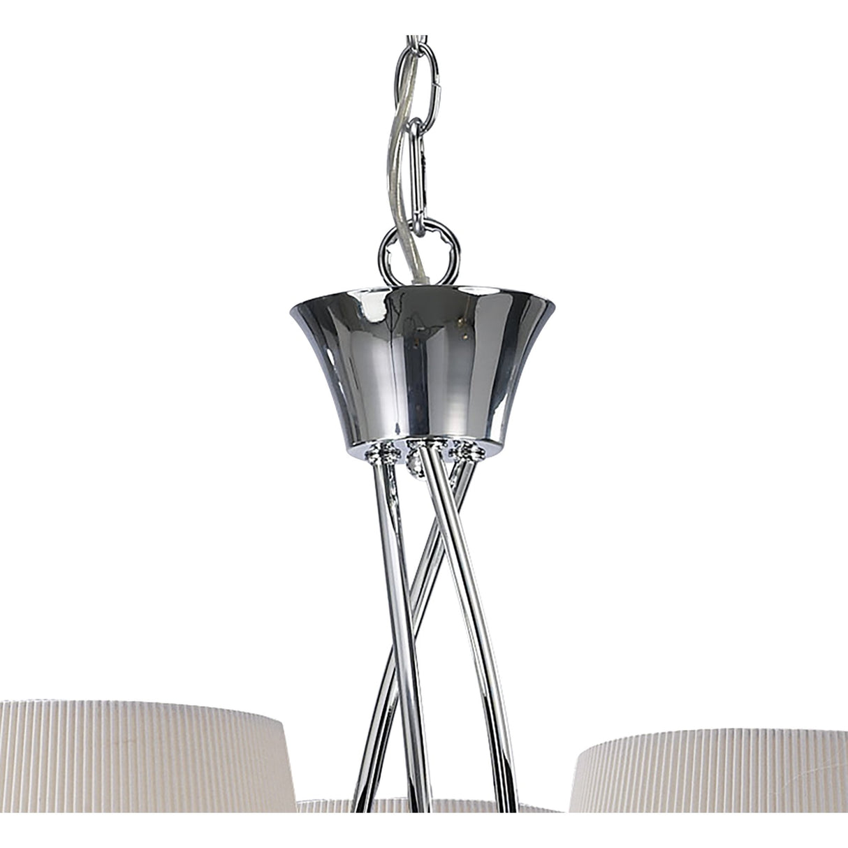 Mara 3-Light Pendant in Polished Chrome with Ivory Shades