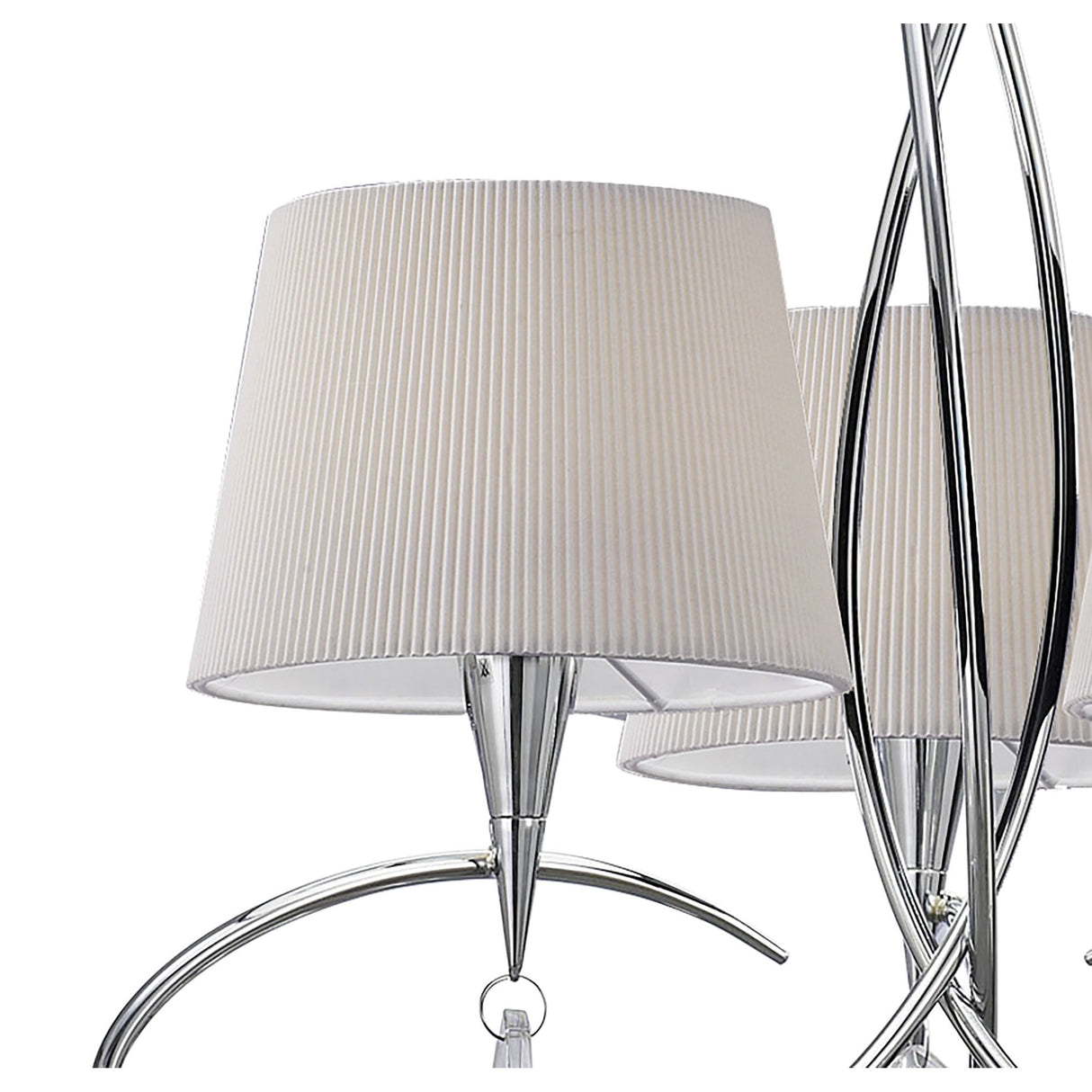 Mara 3-Light Pendant in Polished Chrome with Ivory Shades