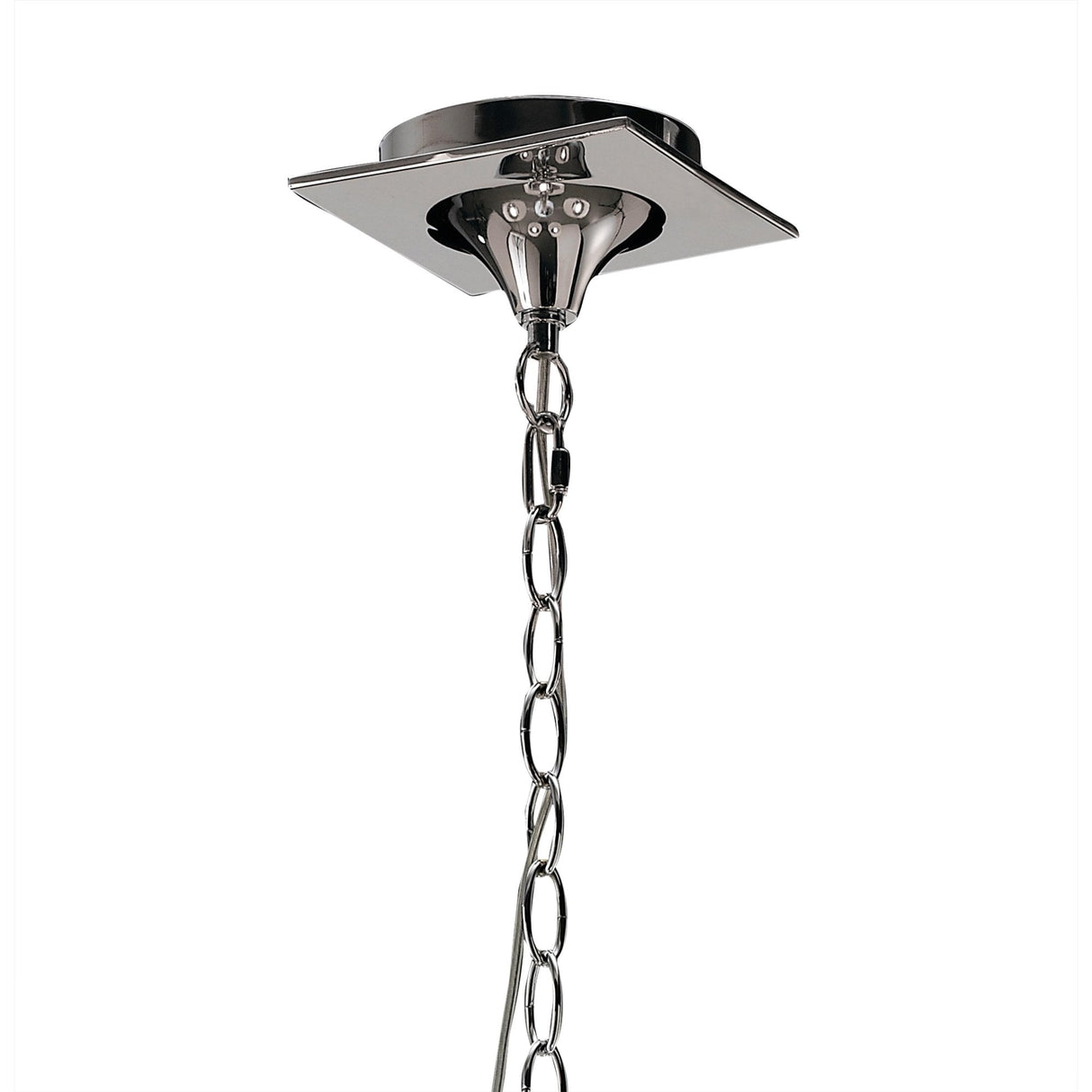 Mara 5-Light Pendant in Polished Chrome with Ivory White Fabric Shades