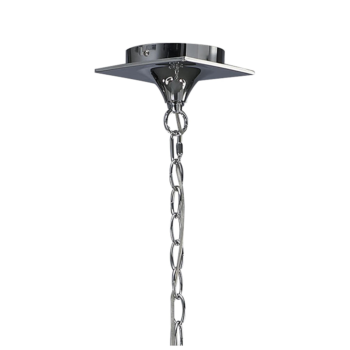 Mara Dual-Arm Quad Light Pendant, Polished Chrome with Ivory White Shades