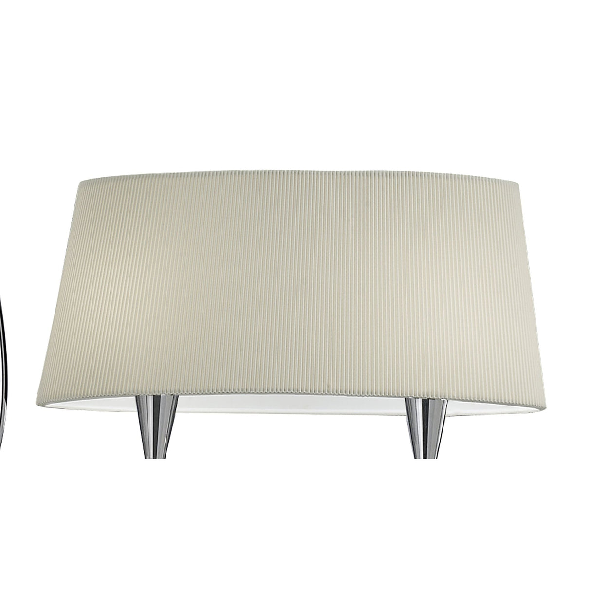 Mara Dual-Arm Quad Light Pendant, Polished Chrome with Ivory White Shades