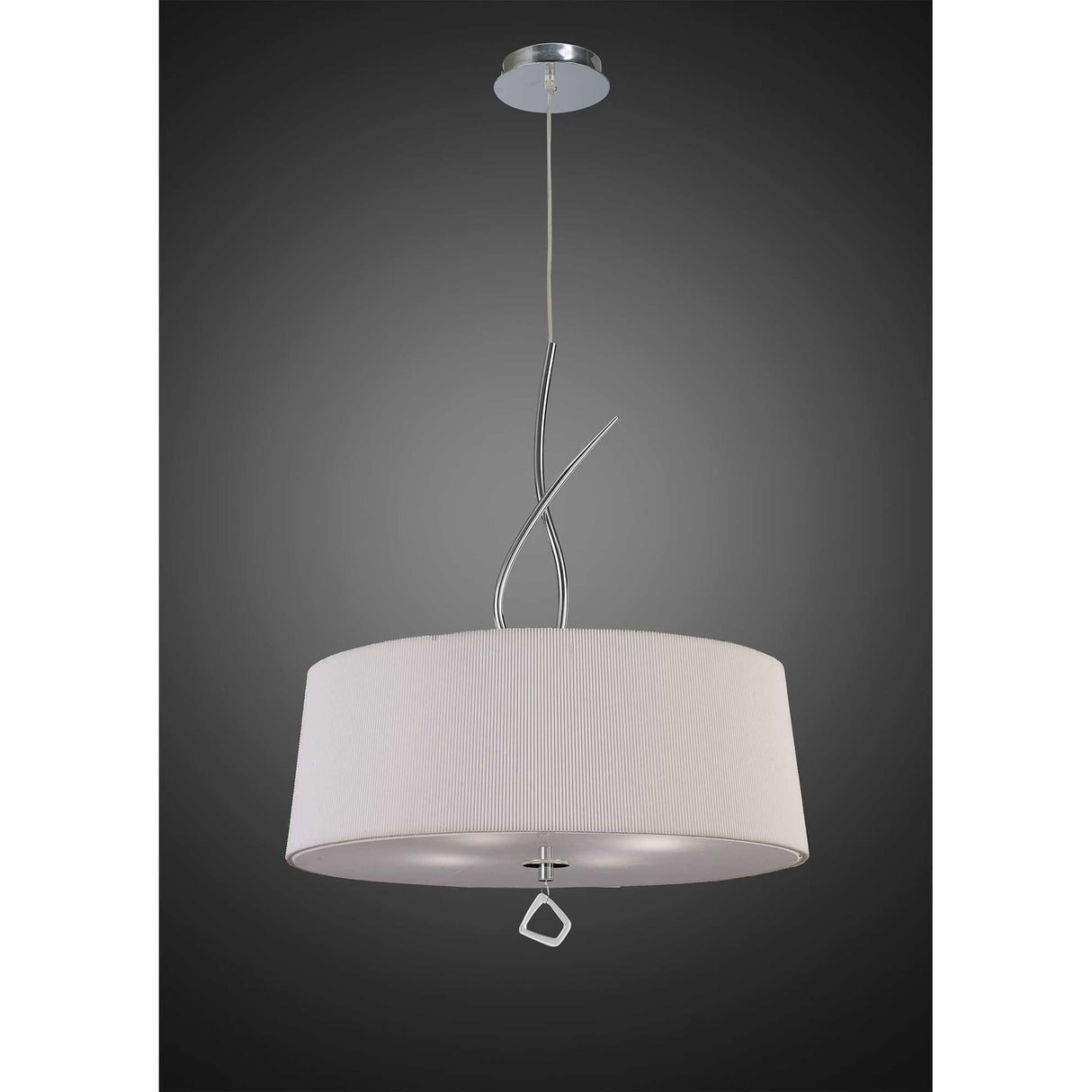 Mara Pendant Light with Polished Chrome Finish and Ivory White Shade