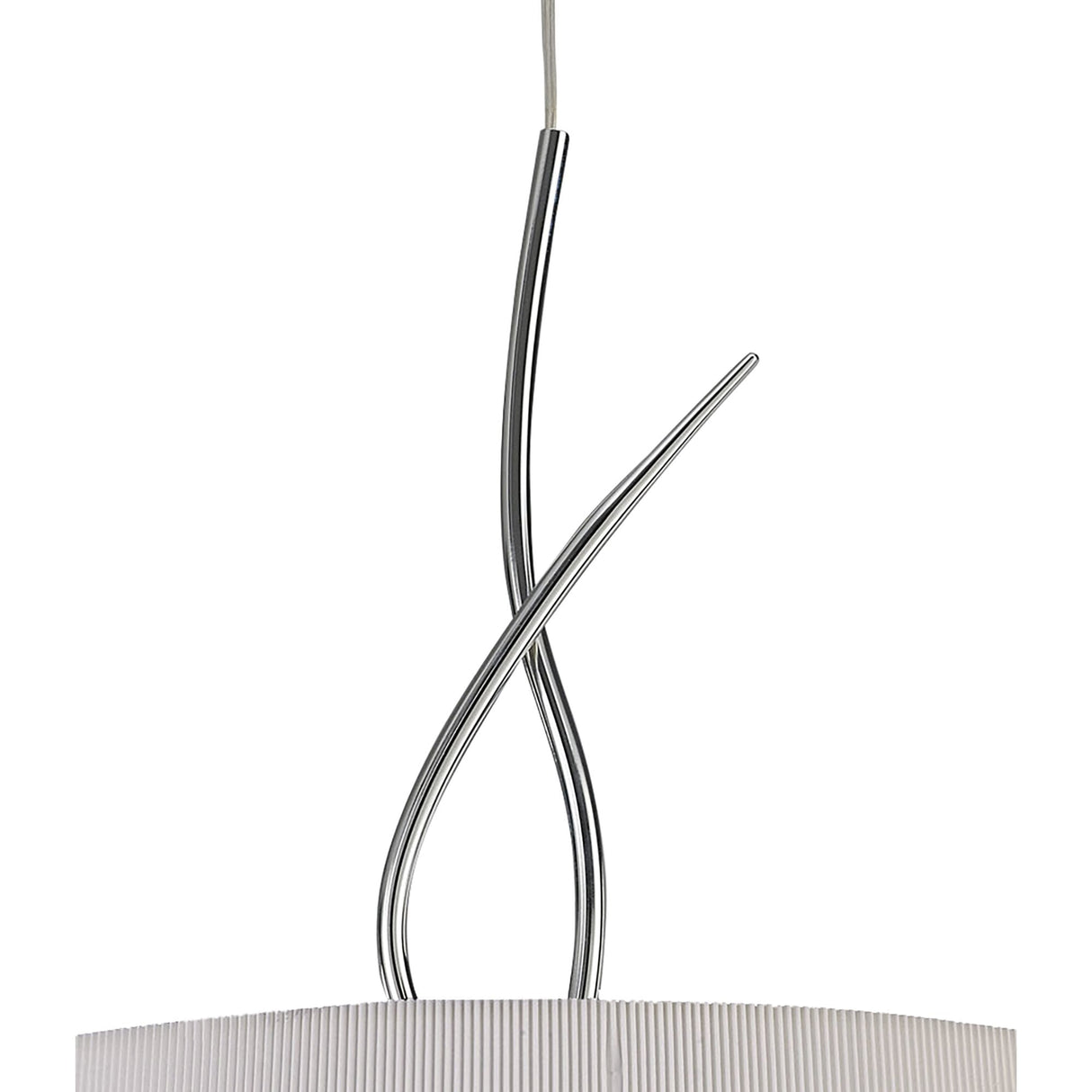 Mara Pendant Light with Polished Chrome Finish and Ivory White Shade