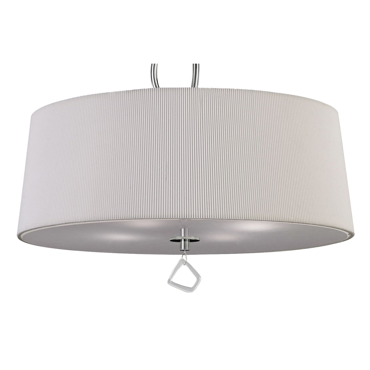 Mara Pendant Light with Polished Chrome Finish and Ivory White Shade