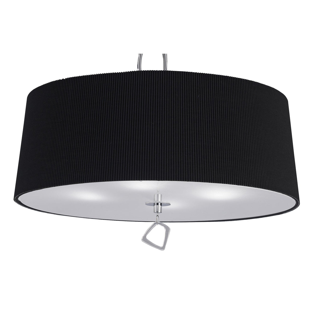 Elegant Mara 4-Light Pendant Chandelier in Polished Chrome with Black Pleated Shade