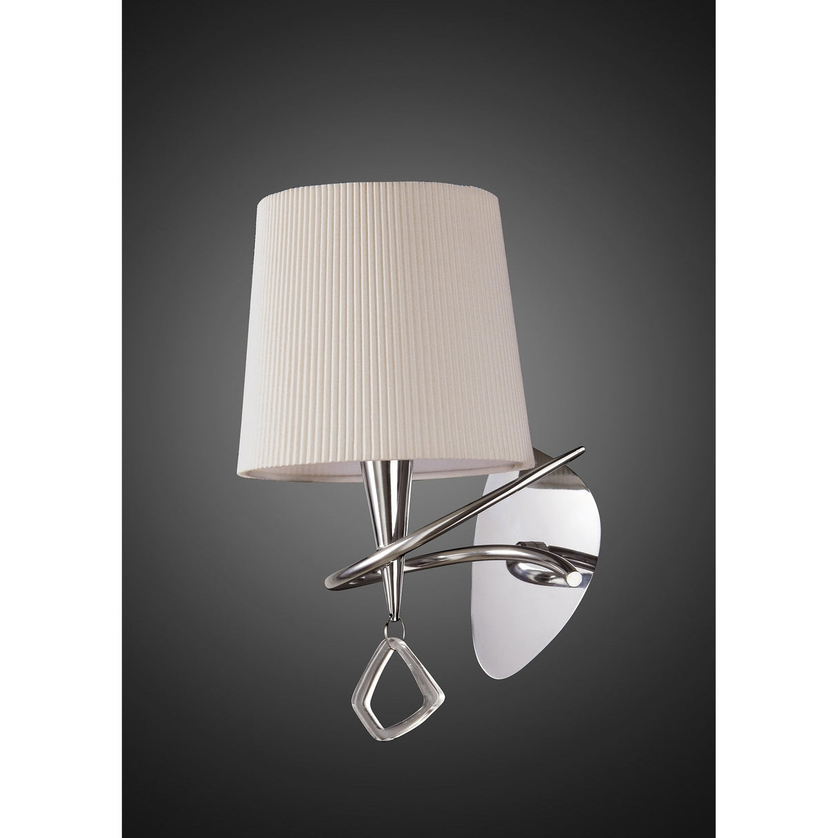 Mara Switched Wall Lamp with Chrome Finish and Ivory Shade